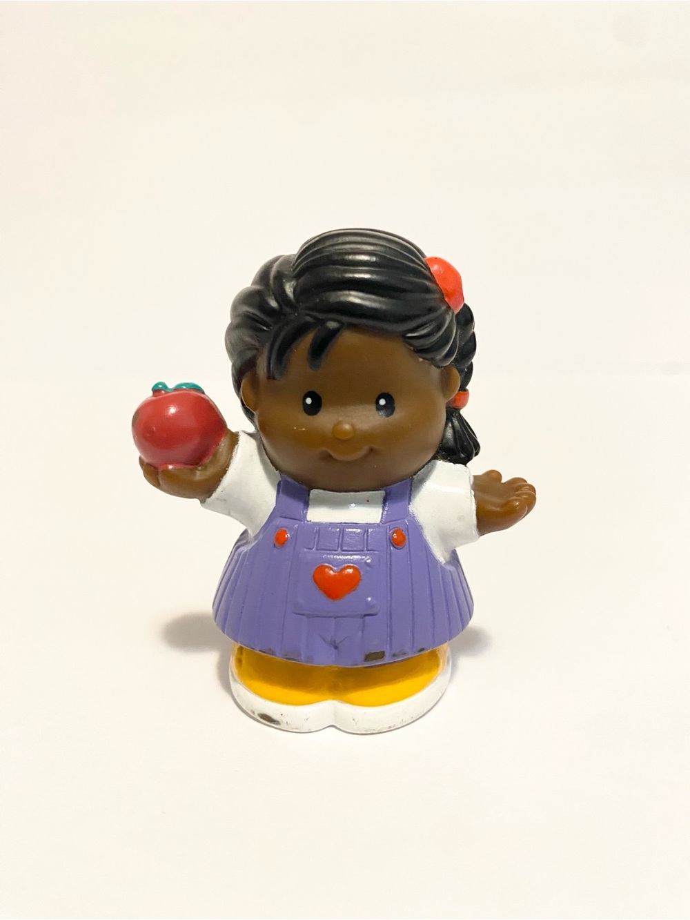 Little People School Girl Apple Purple Dress House Vintage Dark Skin 4/$20 π